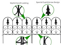 Scendor 15-delige decoratieve tuinafscheiding van metaal, 45 cm hoog x 50 cm breed - afbeelding 3 van  6