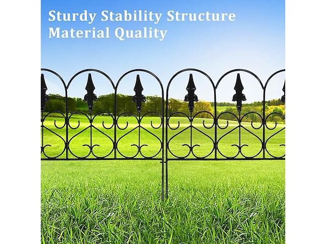Scendor 15-delige decoratieve tuinafscheiding van metaal, 45 cm hoog x 50 cm breed - afbeelding 4 van  6