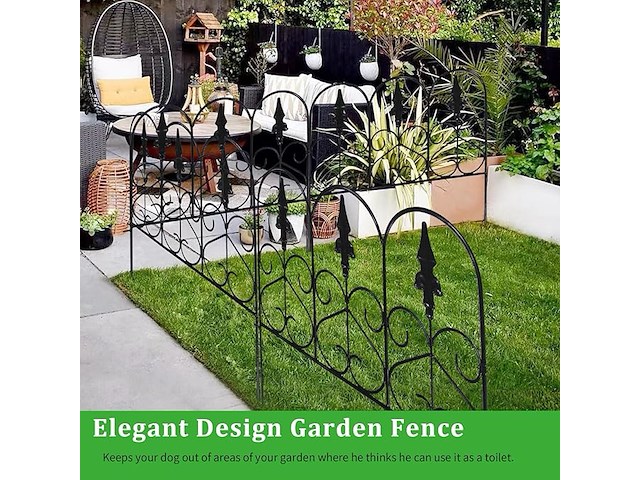 Scendor 15-delige decoratieve tuinafscheiding van metaal, 45 cm hoog x 50 cm breed - afbeelding 6 van  6