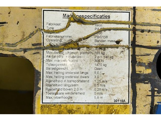 Schaarlift iteco 7.5m werkhoogte - afbeelding 2 van  11