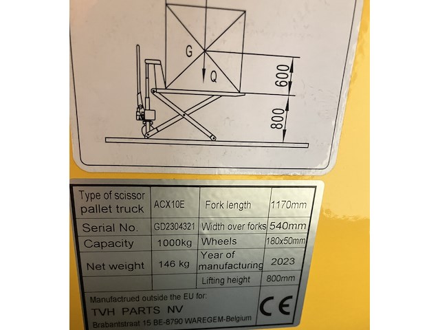 Schaartranspallet 1000kg - afbeelding 4 van  4