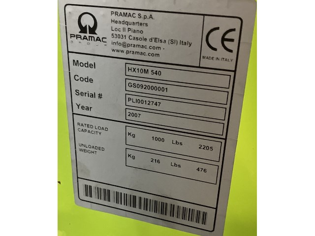 Schaartranspallet quicklift 1000kg - 540x1600 - afbeelding 4 van  5