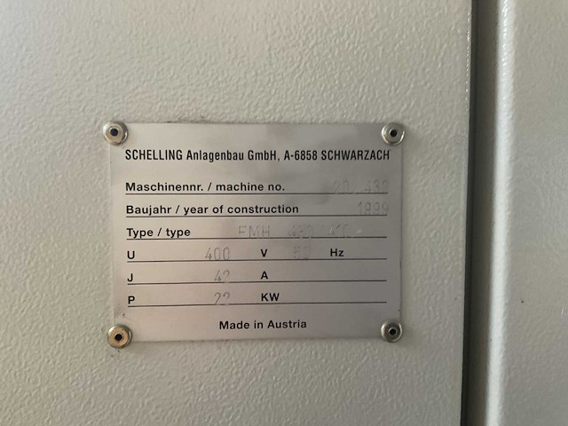 Schelling - 1999 - fmh 430/410 - automatische opdeelzaag met voorlader - afbeelding 3 van  3