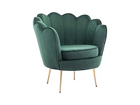 Schelpfauteuil van zilvergroen fluweel - afbeelding 3 van  7