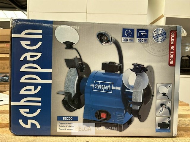Scheppach bg150 dubbele slijpmachine 8" - afbeelding 1 van  2