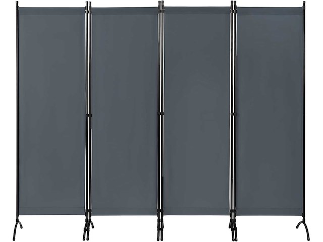 Scherm 4 panelen 224x182 cm donkergrijs - afbeelding 2 van  2