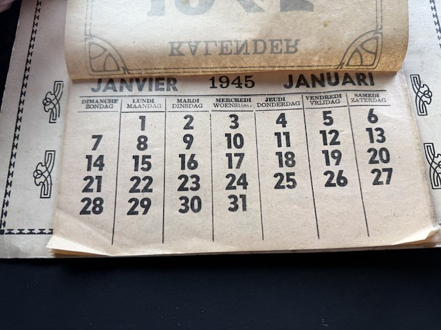 Scheurkalender der mijnwerkers 1945 (intact) - afbeelding 2 van  5