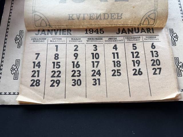 Scheurkalender der mijnwerkers 1945 (intact) - afbeelding 3 van  5
