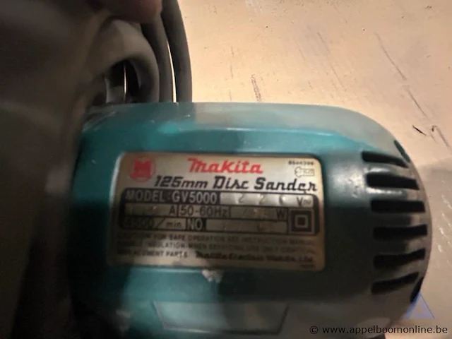 Schijfschuurmachine makita gv5000, 220 v, 125 mm schijfdiameter. - afbeelding 2 van  2