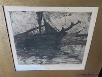 Schilderij en 2 etsen - afbeelding 2 van  5