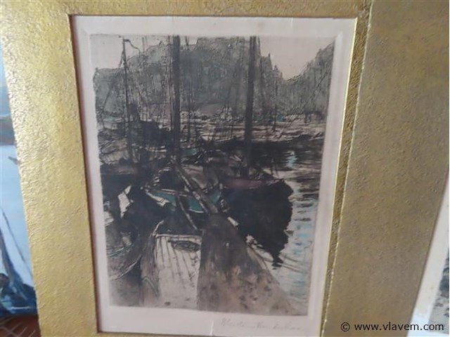 Schilderij en 2 etsen - afbeelding 3 van  5