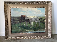 Schilderij haagse school kalveren gesigneerd - afbeelding 3 van  6