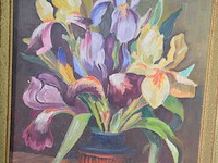 Schilderij in houten kader bloemen, schilderij in kader stil leven - afbeelding 3 van  6