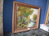 Schilderij in houten kader landschap get. t. houben afm. 90x80 - afbeelding 2 van  5
