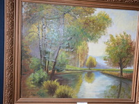 Schilderij in houten kader landschap get. t. houben afm. 90x80 - afbeelding 3 van  5