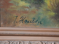 Schilderij in houten kader landschap get. t. houben afm. 90x80 - afbeelding 4 van  5