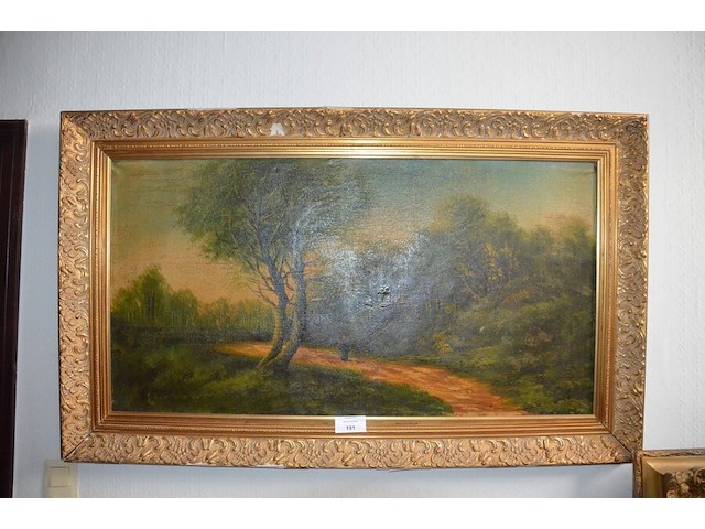 Schilderij in koperkleurige kader landschap afm. 130x80 - afbeelding 1 van  7