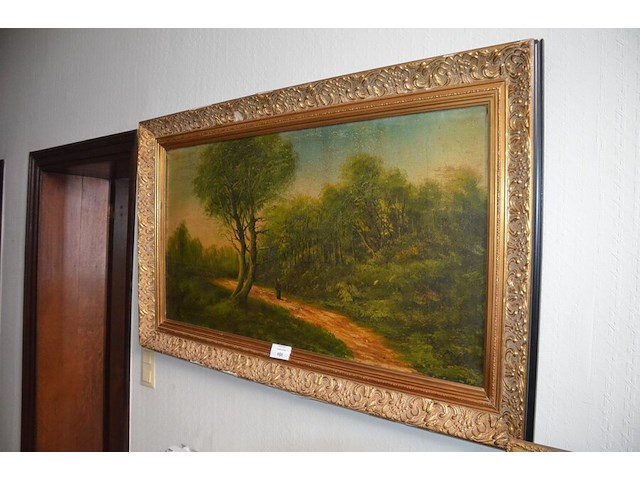 Schilderij in koperkleurige kader landschap afm. 130x80 - afbeelding 3 van  7