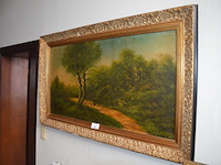 Schilderij in koperkleurige kader landschap afm. 130x80 - afbeelding 3 van  7