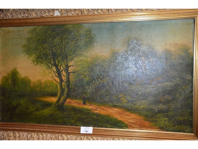 Schilderij in koperkleurige kader landschap afm. 130x80 - afbeelding 4 van  7