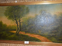 Schilderij in koperkleurige kader landschap afm. 130x80 - afbeelding 4 van  7