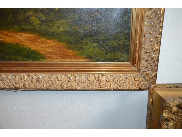 Schilderij in koperkleurige kader landschap afm. 130x80 - afbeelding 5 van  7