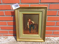 Schilderij jongen met schoen - afbeelding 1 van  5
