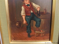 Schilderij jongen met schoen - afbeelding 4 van  5