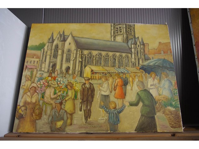 Schilderij kerkplein - afbeelding 1 van  2