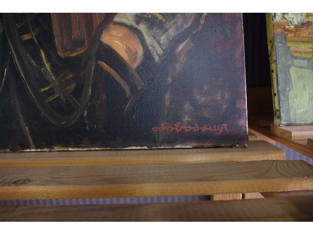 Schilderij man met tas - afbeelding 2 van  2
