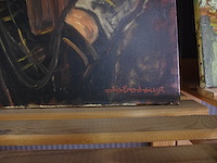 Schilderij man met tas - afbeelding 2 van  2
