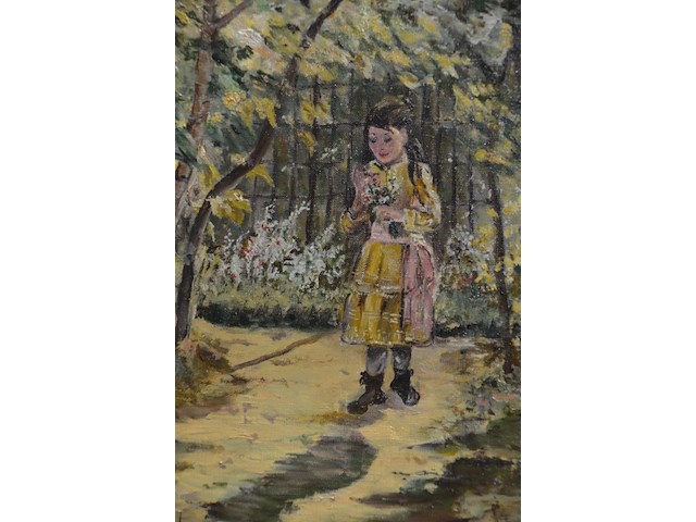 Schilderij meisje in de tuin - afbeelding 3 van  3