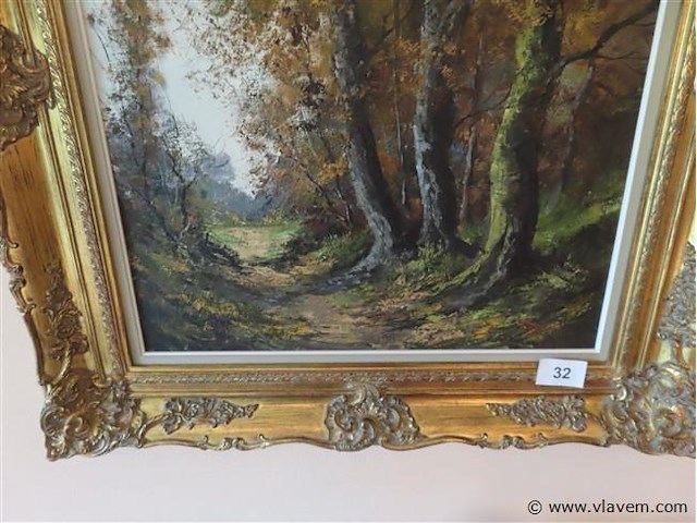 Schilderij olie op doek boszicht - afbeelding 3 van  4