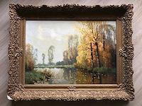 Schilderij op doek. gesigneerd linksonder. - afbeelding 1 van  4