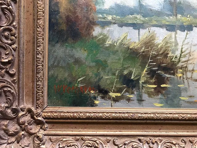 Schilderij op doek. gesigneerd linksonder. - afbeelding 3 van  4