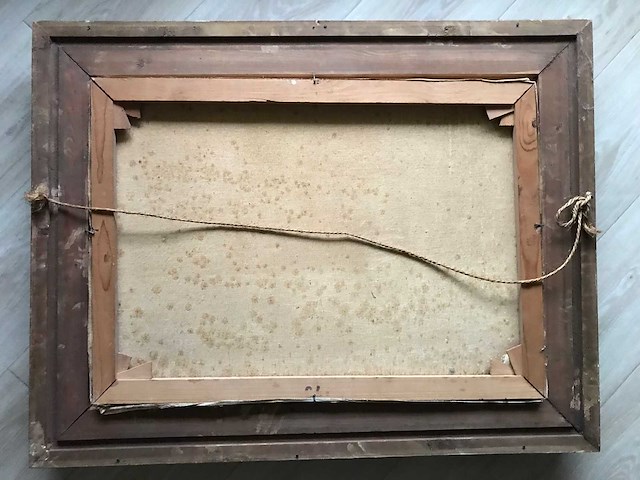 Schilderij op doek. gesigneerd linksonder. - afbeelding 4 van  4