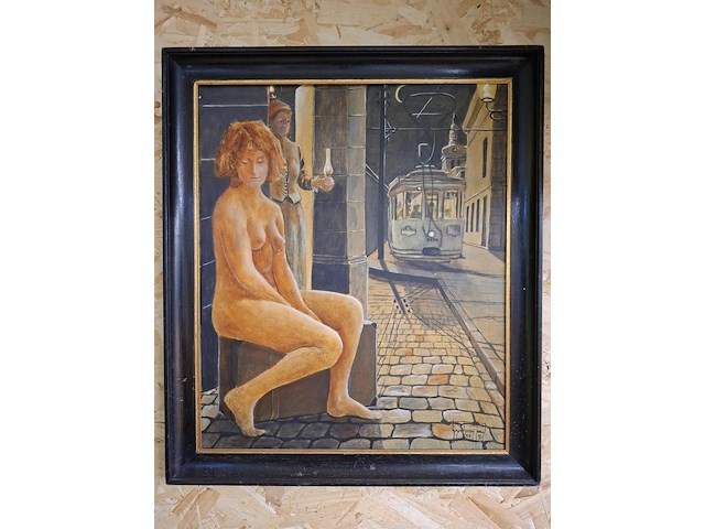 Schilderij op hout in kader - afbeelding 1 van  1