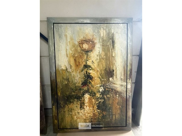 Schilderij oranje gele bloem ii - afbeelding 2 van  6