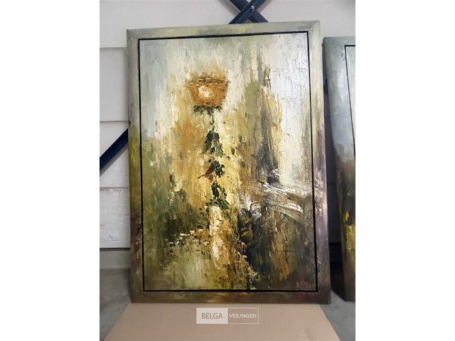 Schilderij oranje gele bloem ii - afbeelding 1 van  6