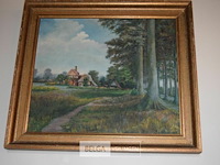 Schilderij peskens 1905 landelijk tafereel - afbeelding 1 van  4