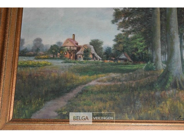 Schilderij peskens 1905 landelijk tafereel - afbeelding 2 van  4