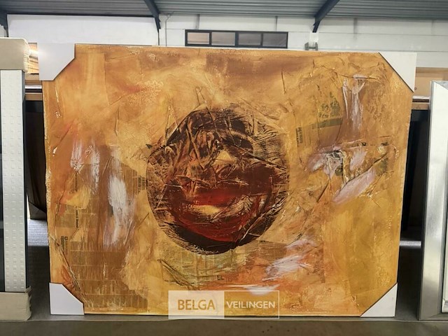 Schilderij rode zon - afbeelding 1 van  4