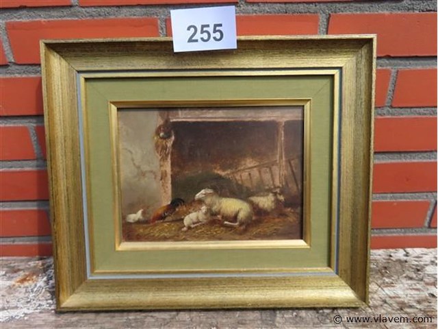 Schilderij schapen op stal - afbeelding 1 van  5