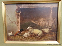 Schilderij schapen op stal - afbeelding 2 van  5
