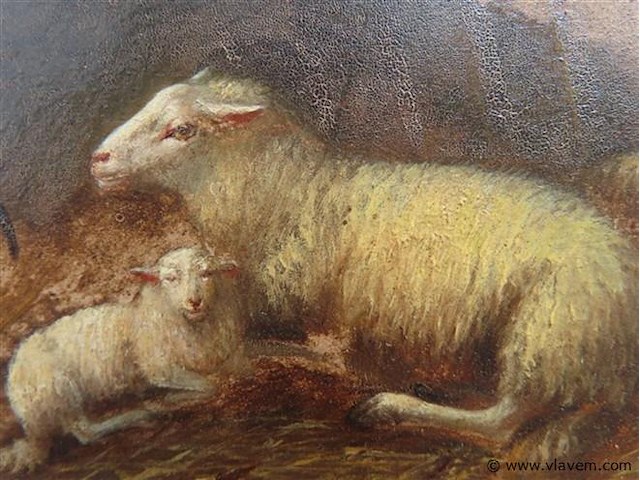 Schilderij schapen op stal - afbeelding 3 van  5