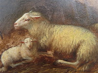 Schilderij schapen op stal - afbeelding 3 van  5