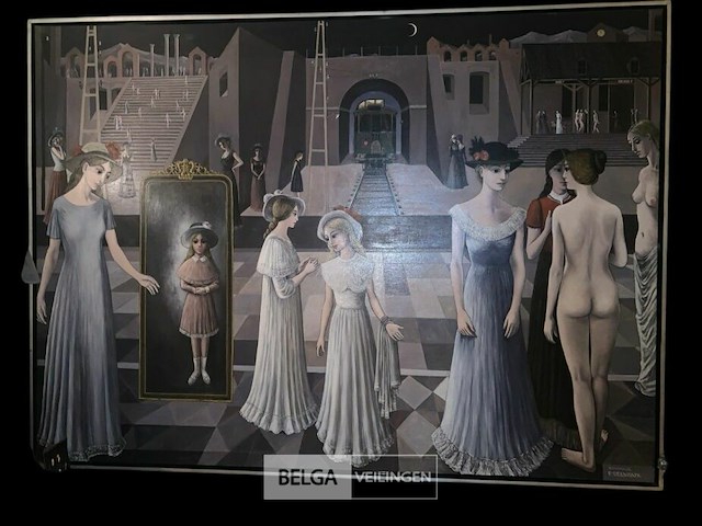 Schilderij treinen paul delvaux - afbeelding 1 van  3