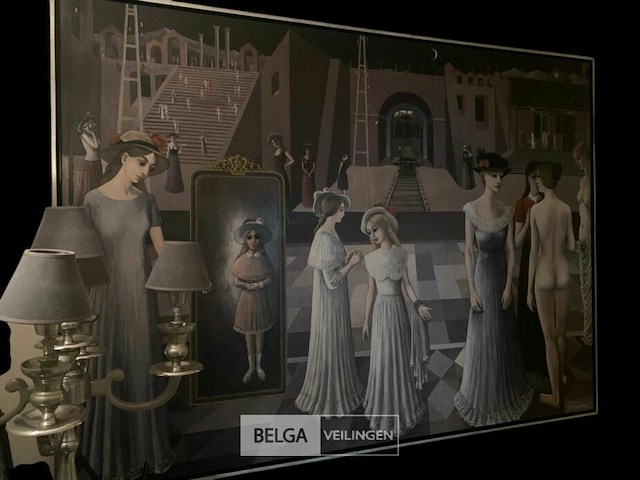 Schilderij treinen paul delvaux - afbeelding 2 van  3