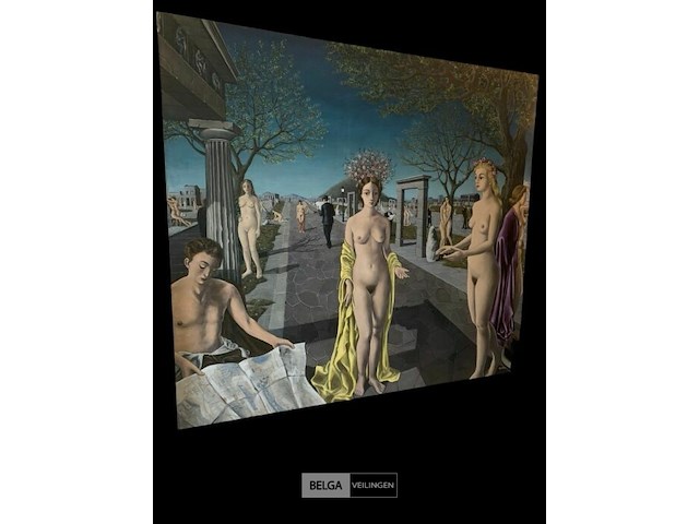 Schilderij tuinen paul delvaux - afbeelding 1 van  3