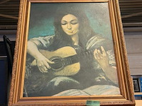 Schilderij vrouw met gitaar - afbeelding 1 van  2